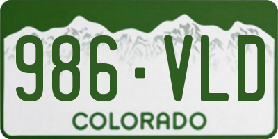 CO license plate 986VLD