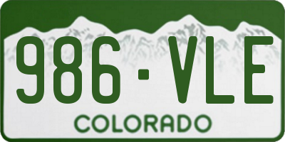 CO license plate 986VLE