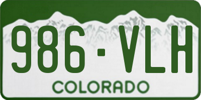 CO license plate 986VLH