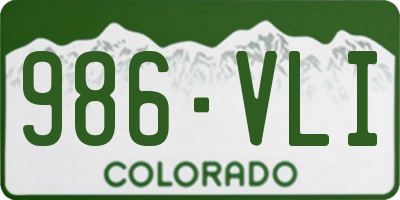 CO license plate 986VLI