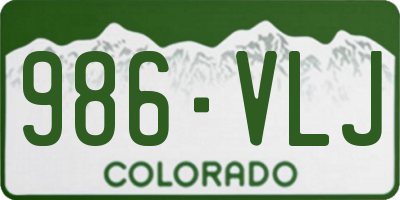 CO license plate 986VLJ