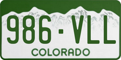 CO license plate 986VLL