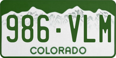 CO license plate 986VLM