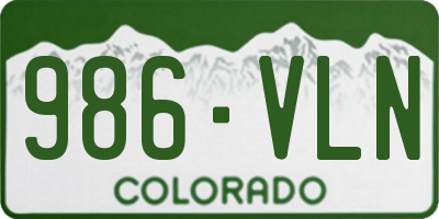 CO license plate 986VLN