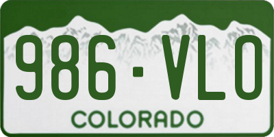 CO license plate 986VLO