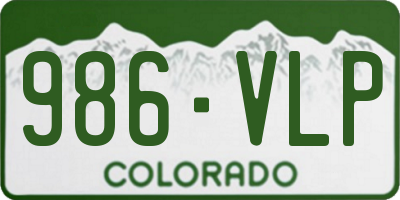 CO license plate 986VLP