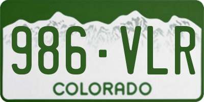 CO license plate 986VLR