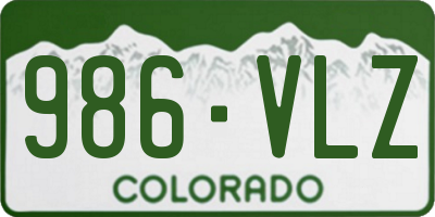 CO license plate 986VLZ