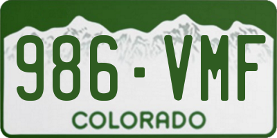 CO license plate 986VMF