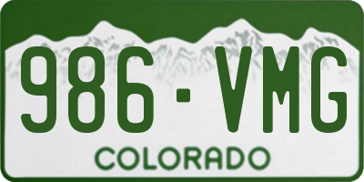 CO license plate 986VMG