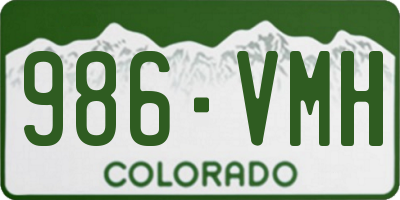 CO license plate 986VMH