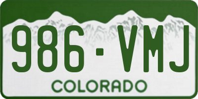 CO license plate 986VMJ