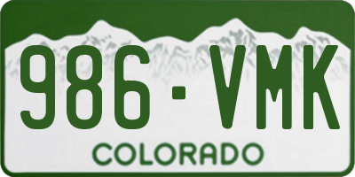 CO license plate 986VMK