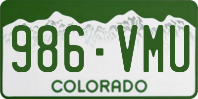 CO license plate 986VMU