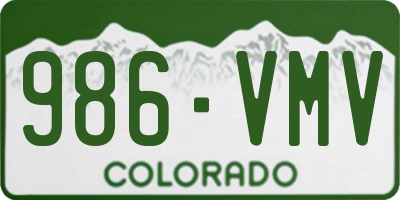 CO license plate 986VMV