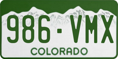 CO license plate 986VMX