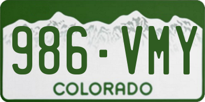 CO license plate 986VMY