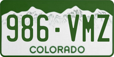 CO license plate 986VMZ