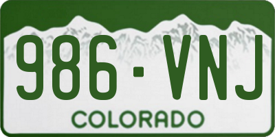 CO license plate 986VNJ