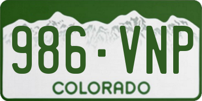 CO license plate 986VNP