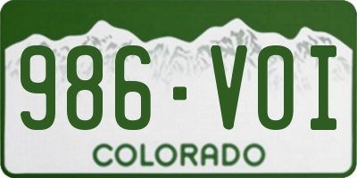 CO license plate 986VOI