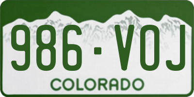 CO license plate 986VOJ