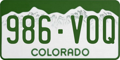 CO license plate 986VOQ