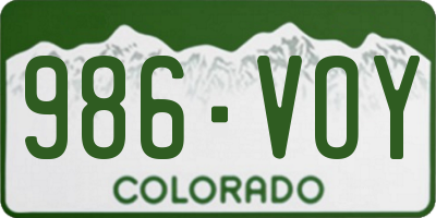 CO license plate 986VOY