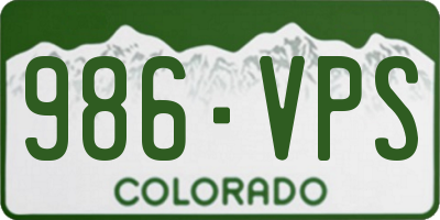 CO license plate 986VPS