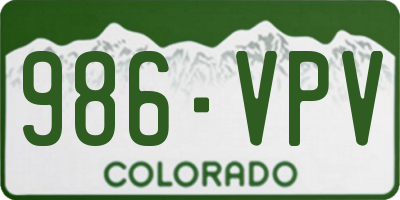 CO license plate 986VPV