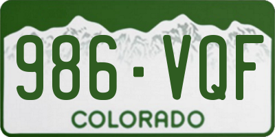 CO license plate 986VQF