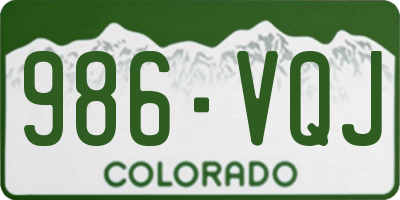 CO license plate 986VQJ