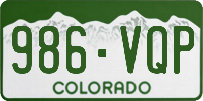 CO license plate 986VQP