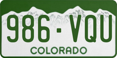 CO license plate 986VQU