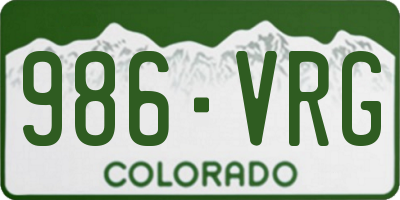 CO license plate 986VRG