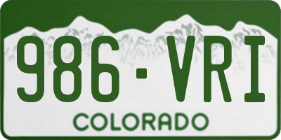 CO license plate 986VRI