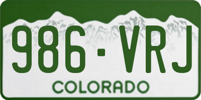 CO license plate 986VRJ