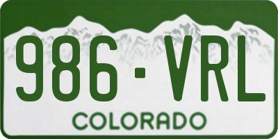 CO license plate 986VRL
