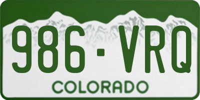 CO license plate 986VRQ