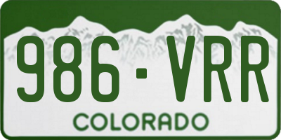 CO license plate 986VRR