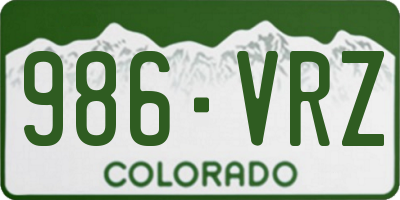 CO license plate 986VRZ