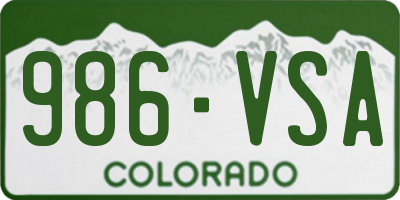 CO license plate 986VSA