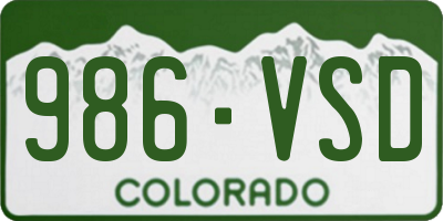 CO license plate 986VSD