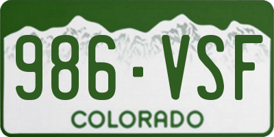 CO license plate 986VSF