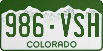 CO license plate 986VSH