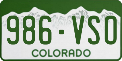 CO license plate 986VSO