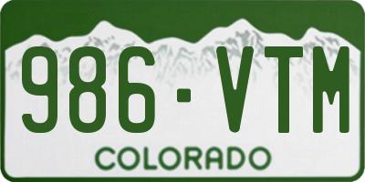 CO license plate 986VTM