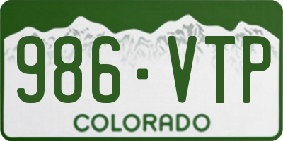 CO license plate 986VTP