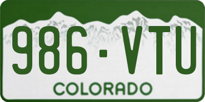 CO license plate 986VTU