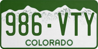 CO license plate 986VTY